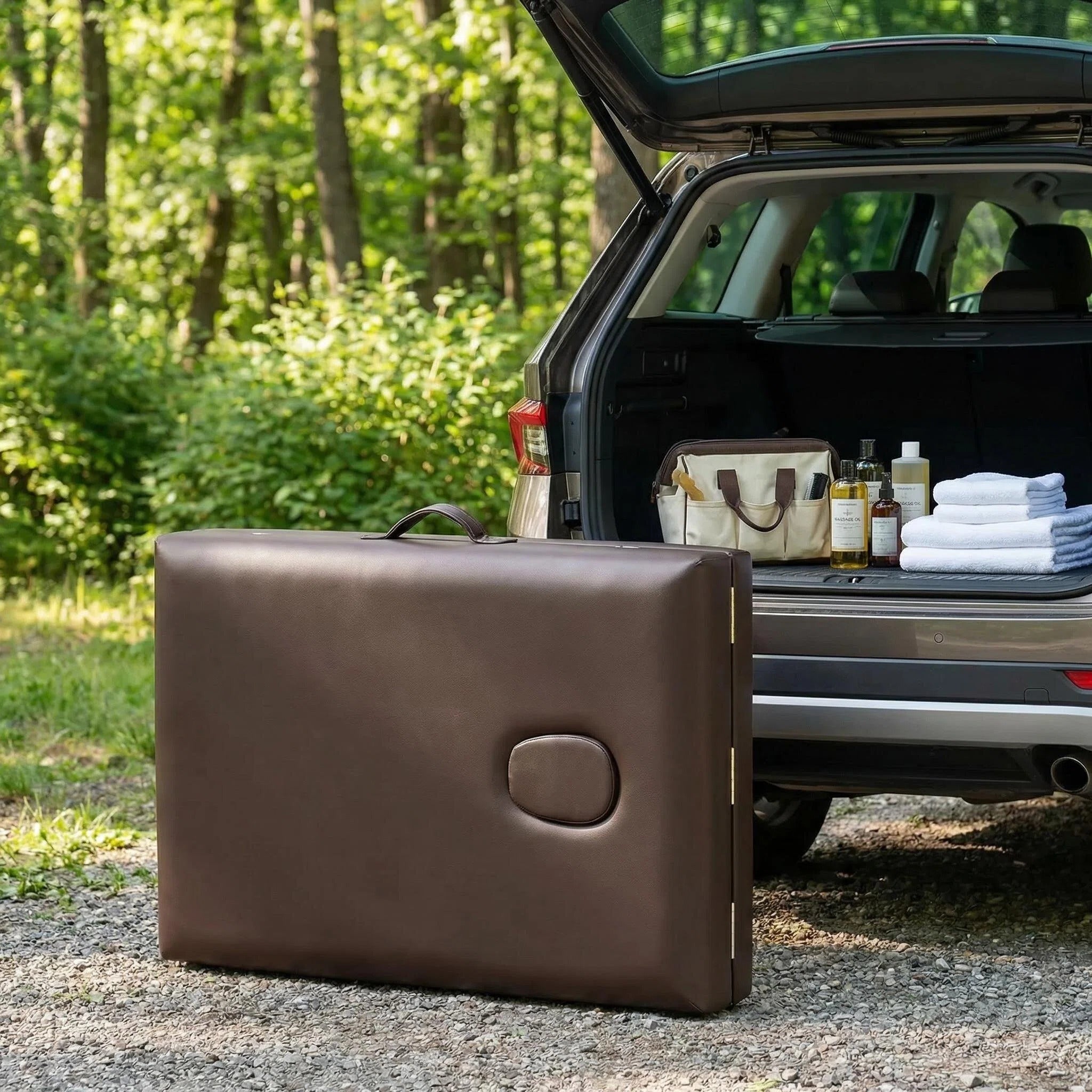 table massage valise nomade extérieur