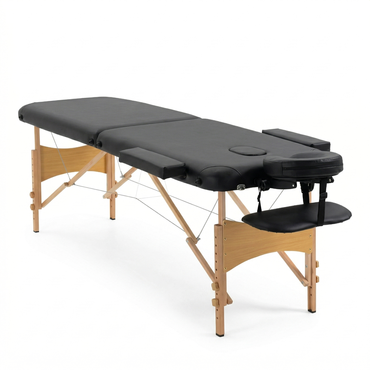 table massage pliante bois cuir noir