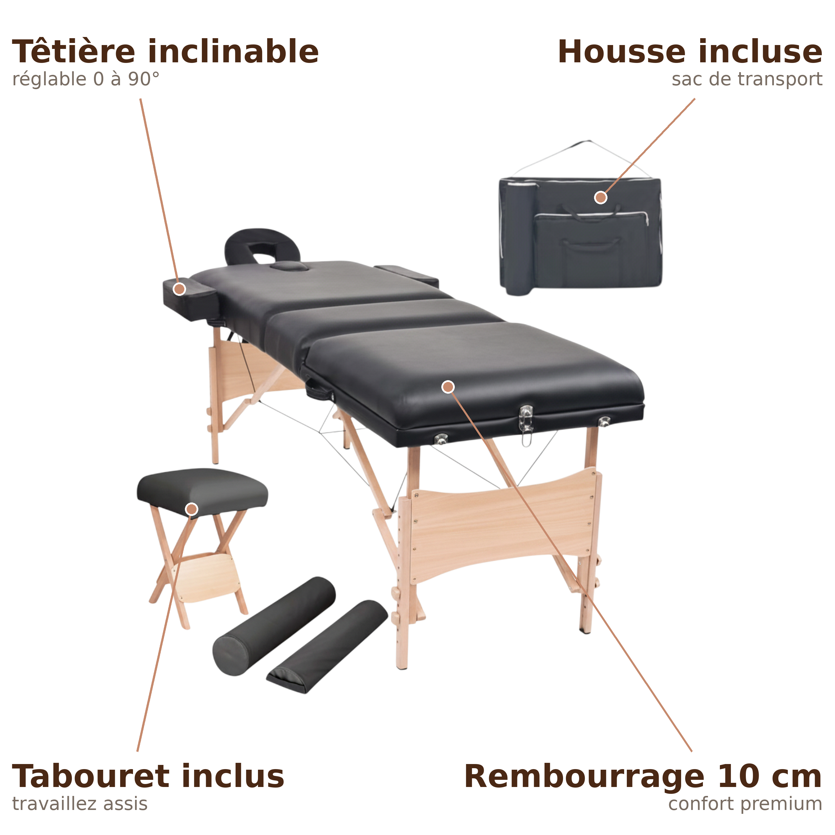 Table de massage pliante STELLA